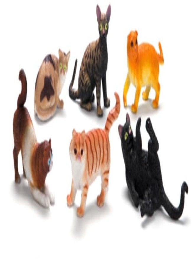 DIMAZO Small Kids Sea & Wild Animal Toys Sets for Fun, Educational, Spark Imagination and Learning (Multi Choice Sets) (Cats) 6pcs - Image 1